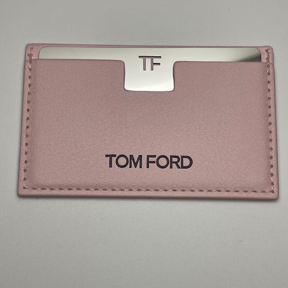 Tom Ford Embossed Faux Leather Card Holder with Removable Mirror - Pink - NWOT - Picture 1 of 4
